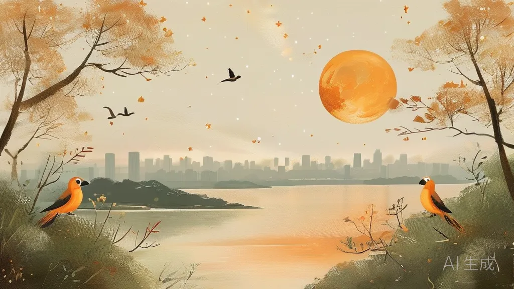 鹦鹉洲夕望岳阳